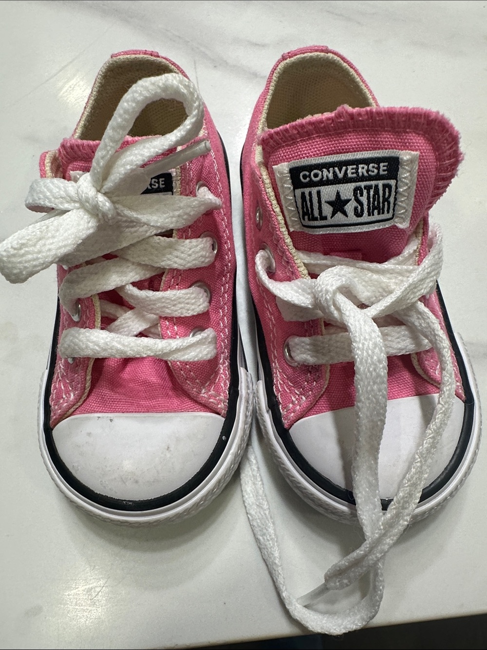 Converse Kids Pink and White All Star Sneakers